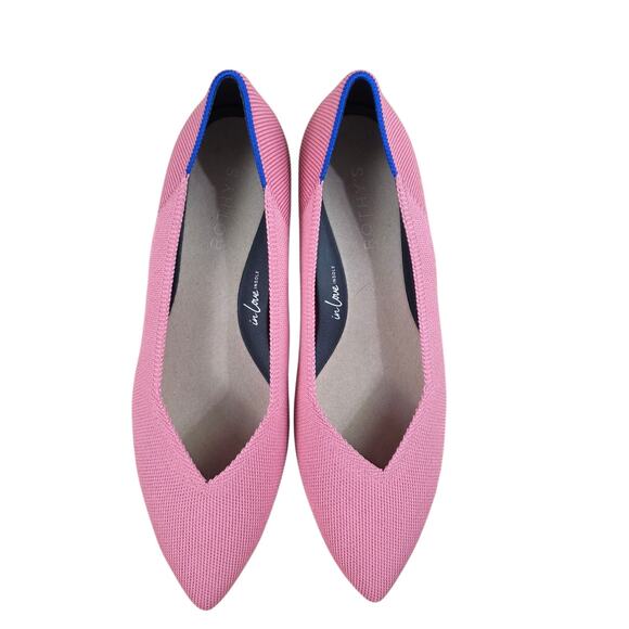 Rothys the High Point Women's US Size 8.5 Pink Coral Tulip Knit Classic - Picture 3 of 9